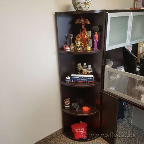 72" Espresso Corner Bookcase 3 Shelf Display Unit Allsold.ca Buy